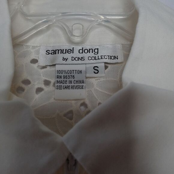 Samuel Dong white lace zip front blouse - Picture 5 of 6